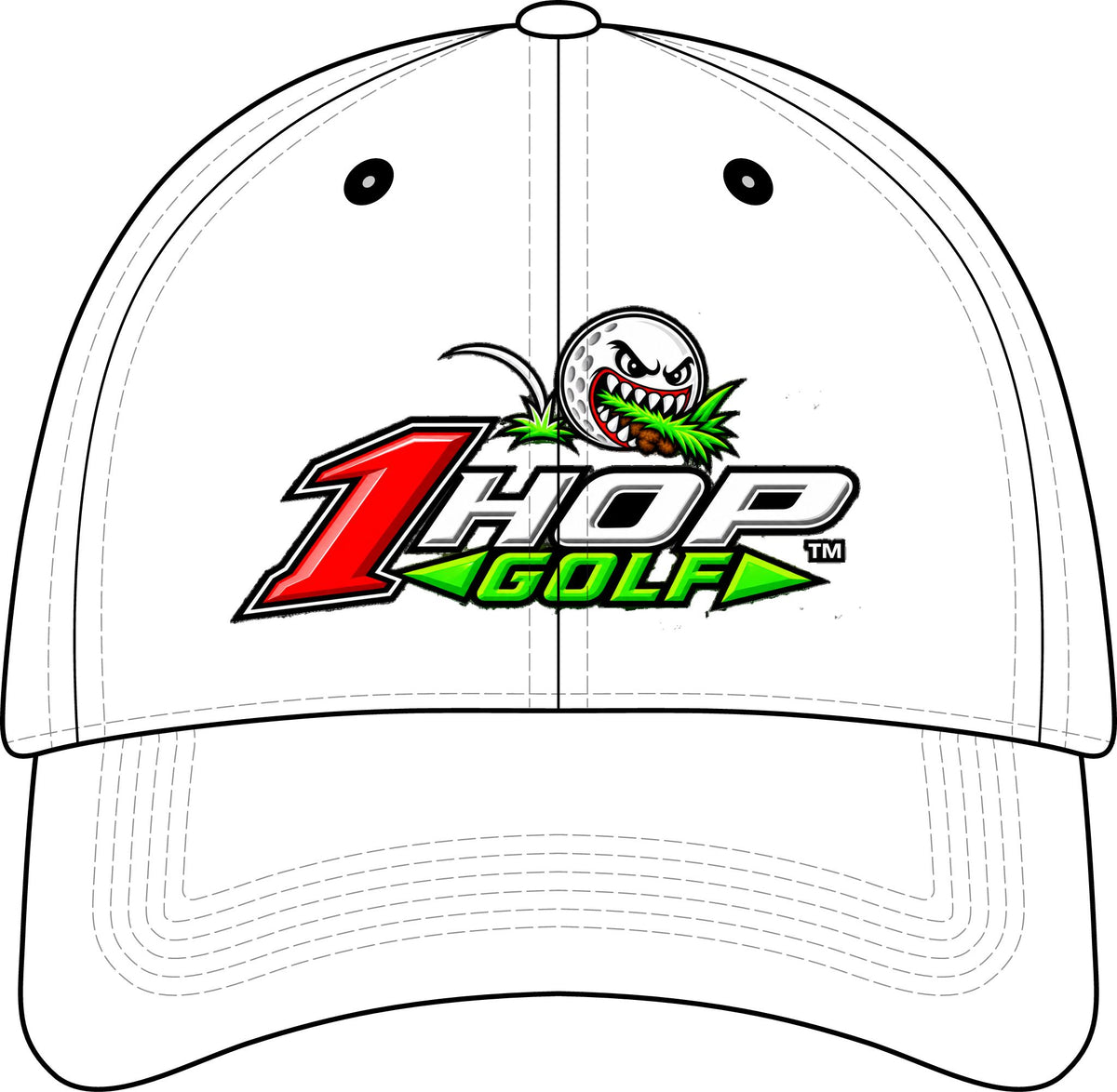1 Hop Golf™ Premium Performance Hat Mesh Stretch-Tek Adjustable Cap